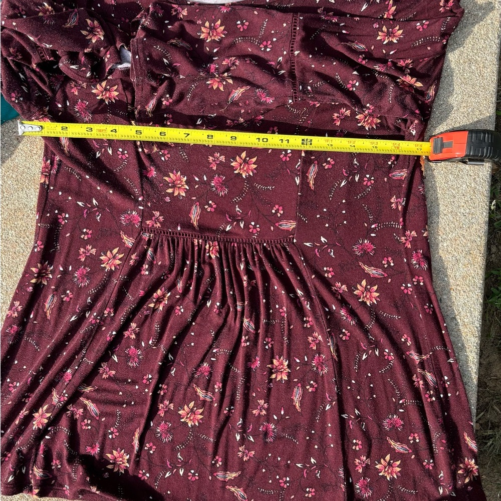 Westport (Dressbarn) Teal and Burgundy Floral Tunics